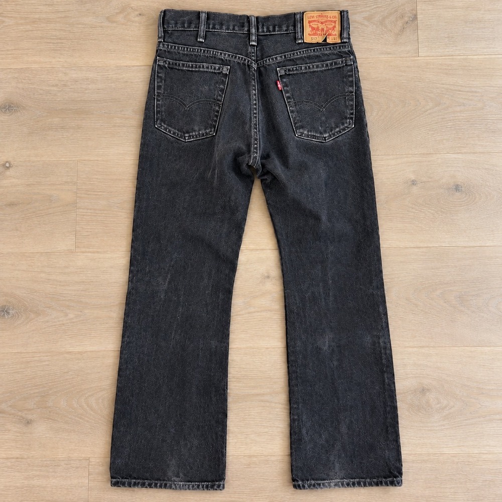 Levis 517 Bootcut Jeans Mens 31x32 Black Faded Denim Slim Fit 13664